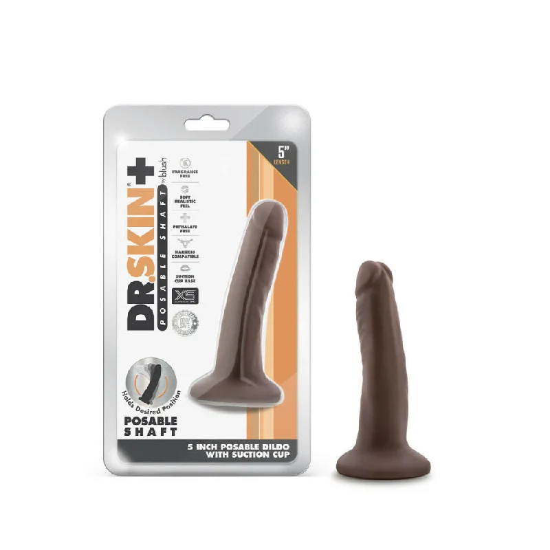 Dr. Skin Plus 5" Posable Dildo Chocolate