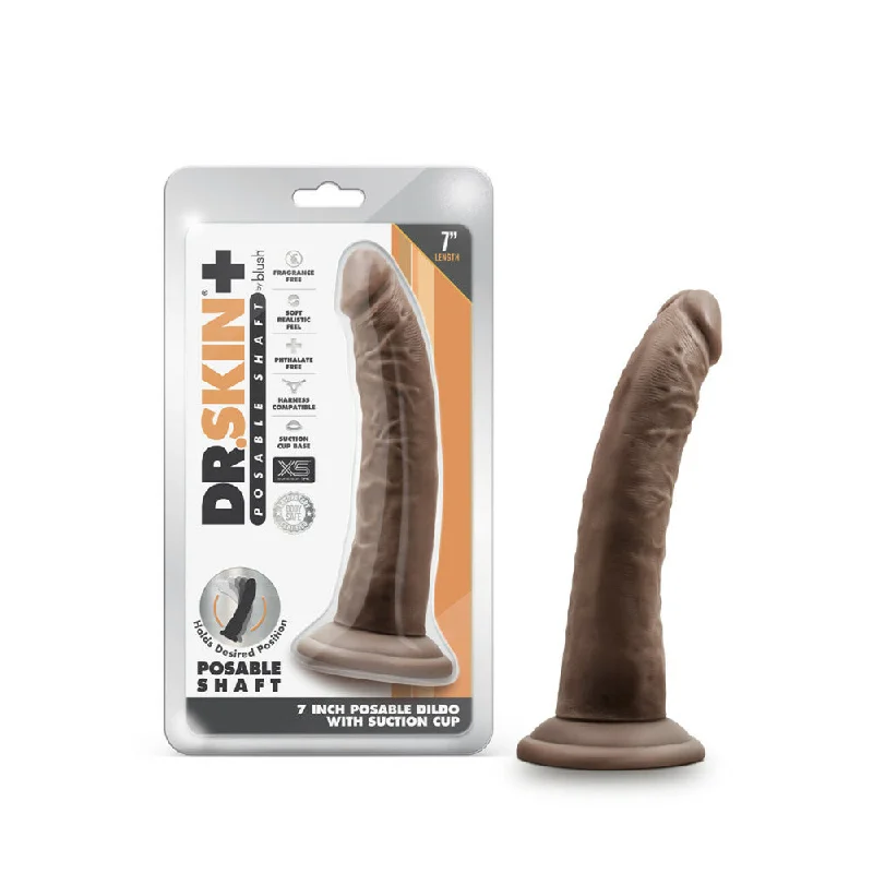 Dr. Skin Plus 7" Posable Dildo Chocolate