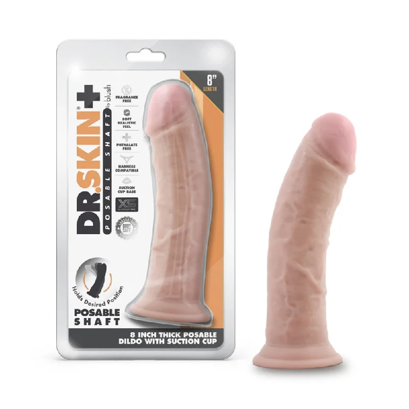 Dr. Skin Plus 8" Thick Posable Dildo Vanilla