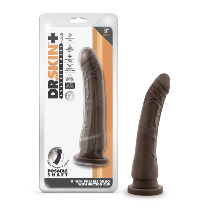 Dr. Skin Plus 9" Posable Dildo Chocolate