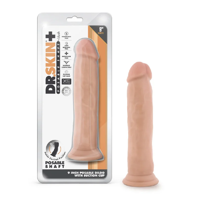 Dr. Skin Plus 9" Posable Thick Dildo Vanilla