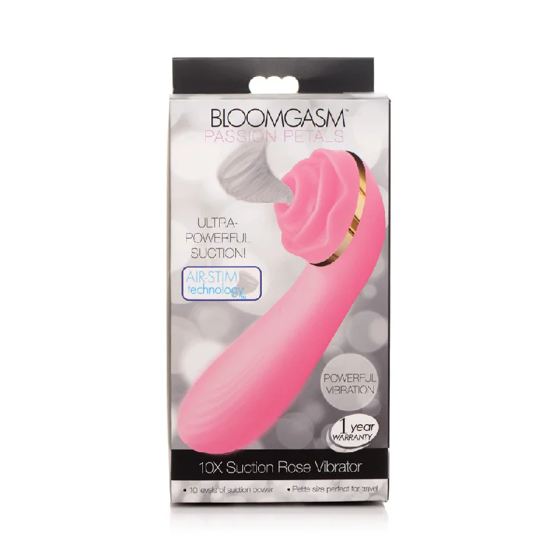 Inmi Bloomgasm Passion Petals 10X Silicone Suction Rose Vibrator Pink