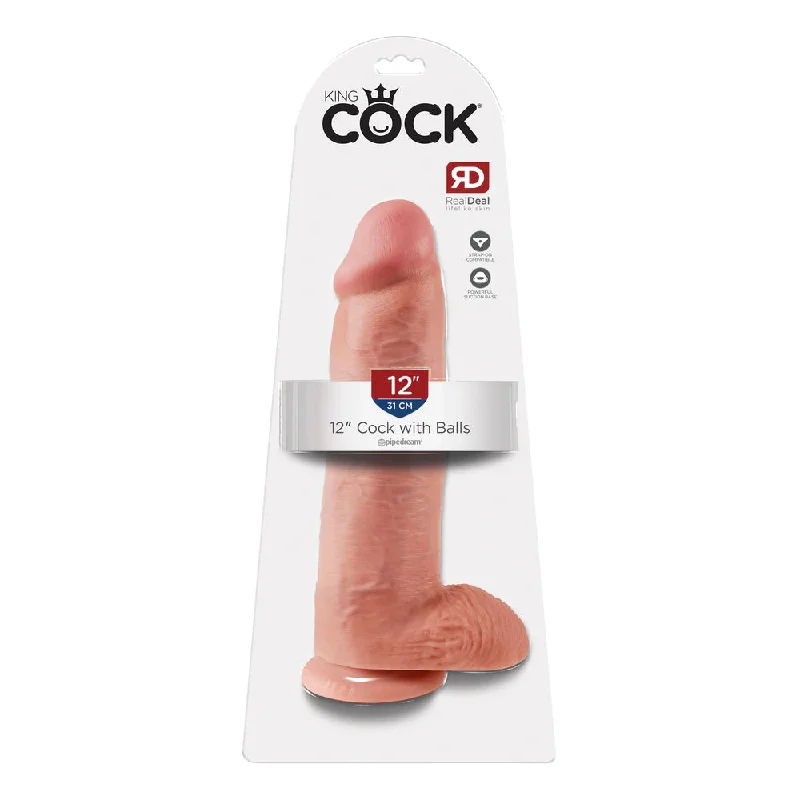 King Cock 12" Cock with Balls Flesh