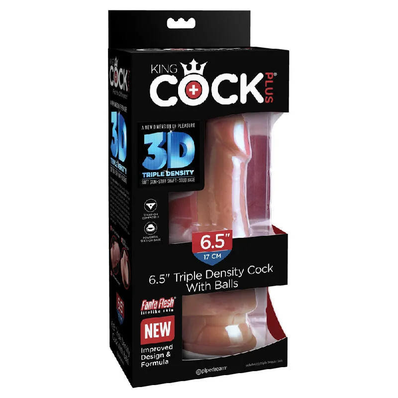 King Cock Plus 6.5" Triple Density Cock With Balls Tan