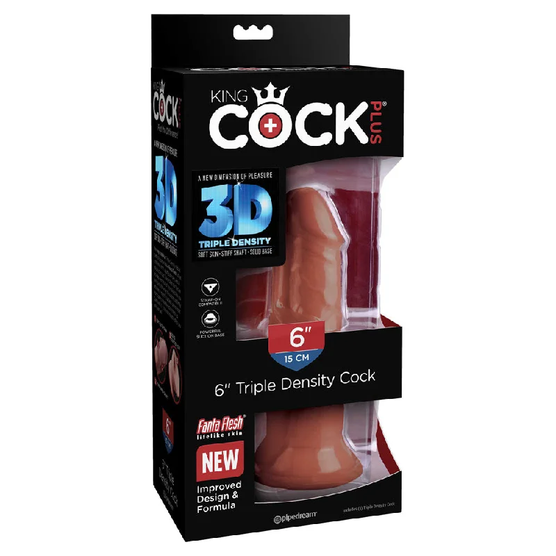 King Cock Plus 6" Triple Density Cock Brown