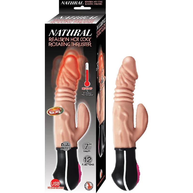 Natural Realskin Hot Cock Rotating Thruster White