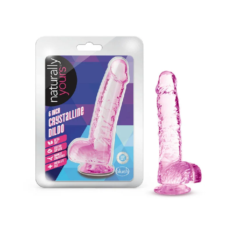 Naturally Yours 6" Crystalline Dildo Rose