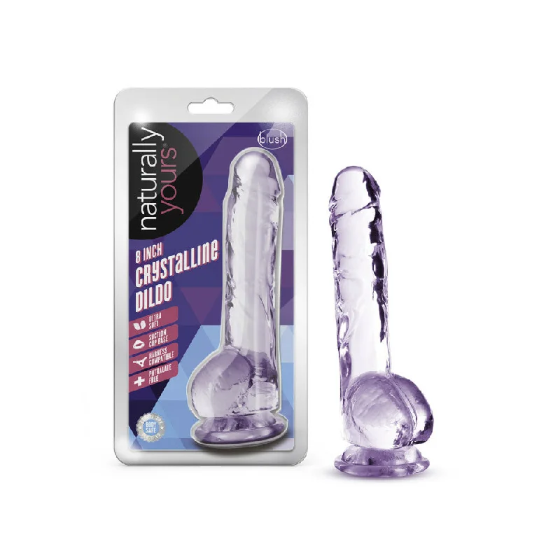 Naturally Yours 8" Crystalline Dildo Amethyst