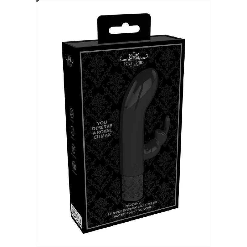 Royal Gems Dazzling Rechargeable Silicone Bullet Black