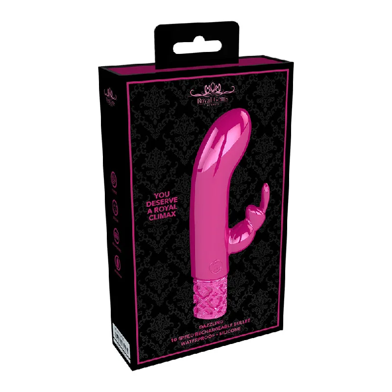 Royal Gems Dazzling Rechargeable Silicone Bullet Pink