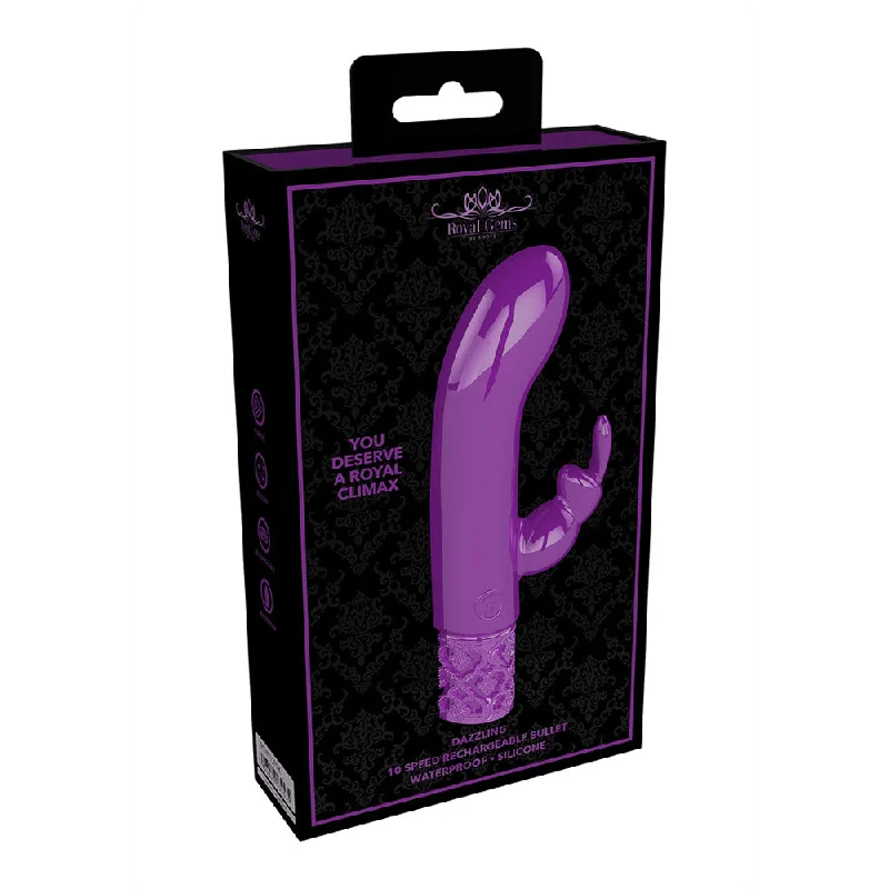 Royal Gems Dazzling Rechargeable Silicone Bullet Purple