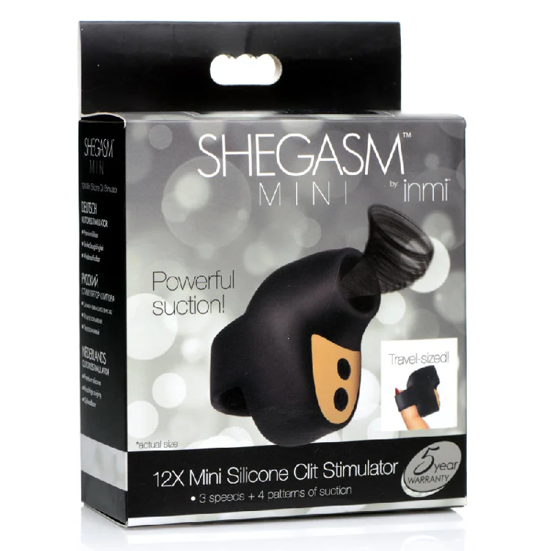 Shegasm Mini 12X Mini Silicone Clit Stimulator Black