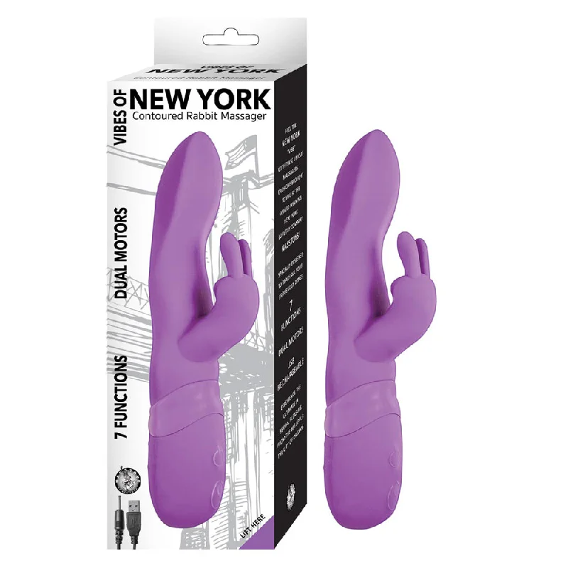 Vibes Of New York Contoured Rabbit Massager Purple