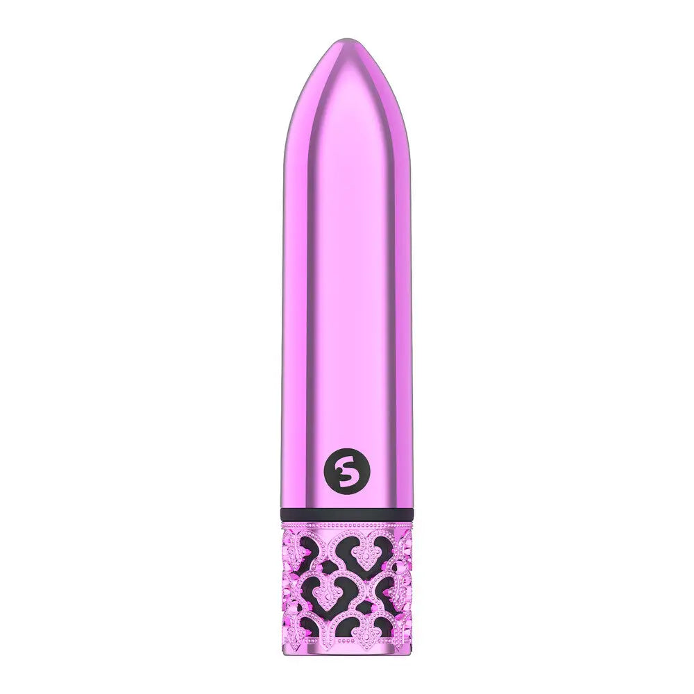 4.5-inch Shots Pink Rechargeable Bullet Vibrator with Royal Gems