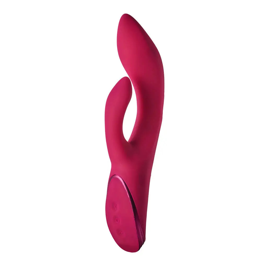 8.3-inch Dream Toys Silicone Red Rechargeable Rabbit Vibrator