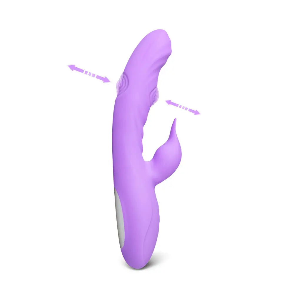 8.7-inch Silicone Purple Rechargeable Multi-speed Rabbit Vibrator