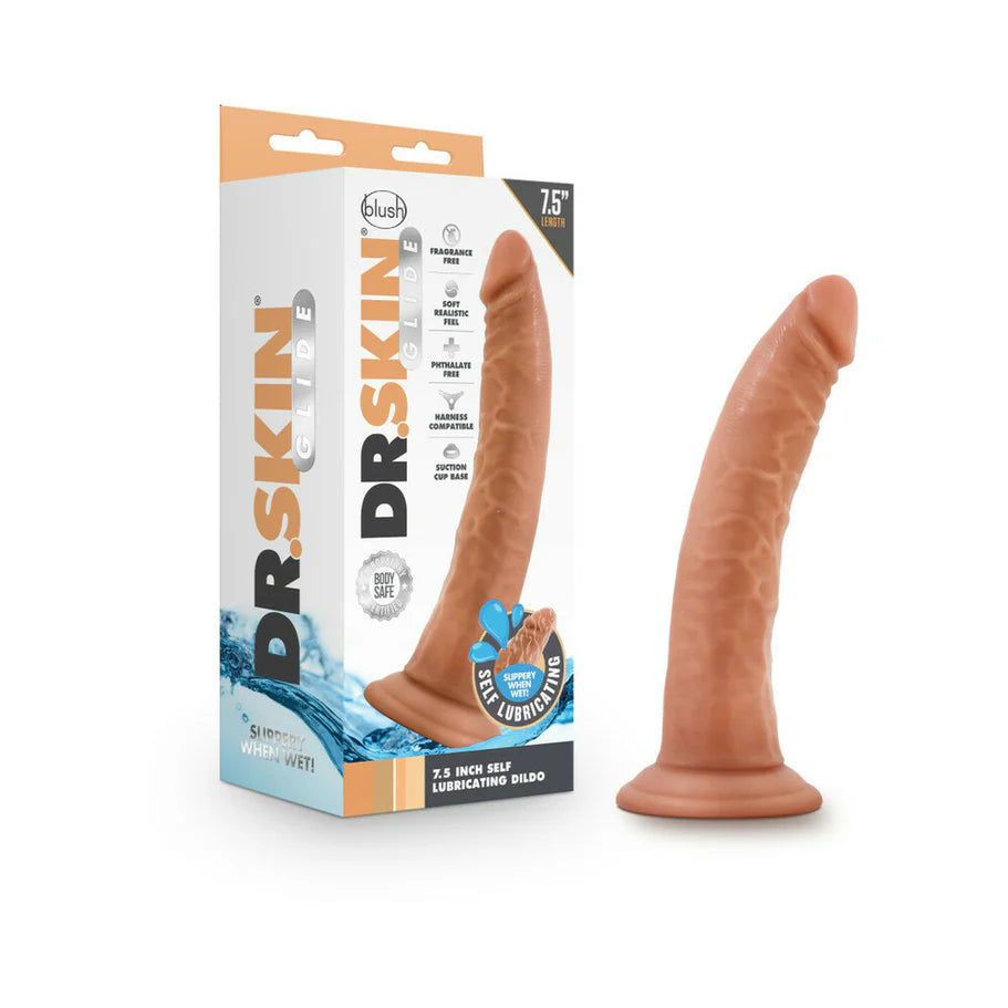 Blush Dr. Skin Glide Realistic 7.5 in. Self-Lubricating Dildo with Suction Cup