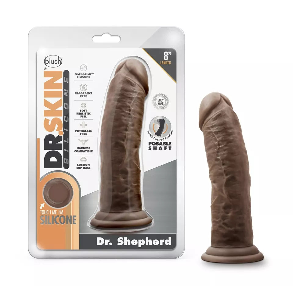 Blush Dr. Skin Platinum Collection Dr. Shepherd Silicone Dildo with Suction Cup 8in