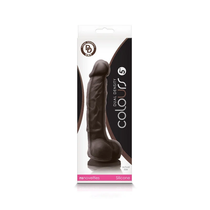 Colours - Dual Density - 5 Dildo - Dark Brown