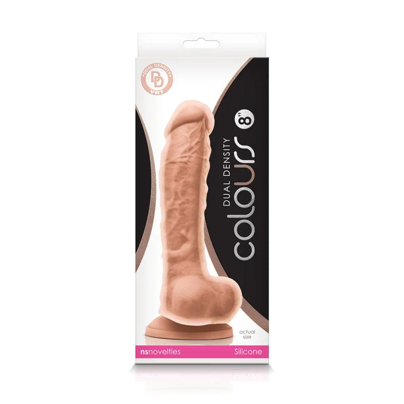 Colours Dual Density 8 inches Beige Dildo