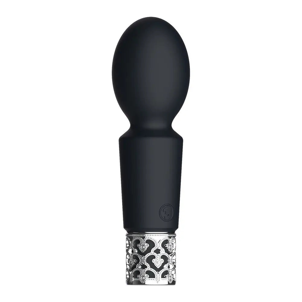 Shots Silicone Black Rechargeable Bullet Vibrator with Royal Gems