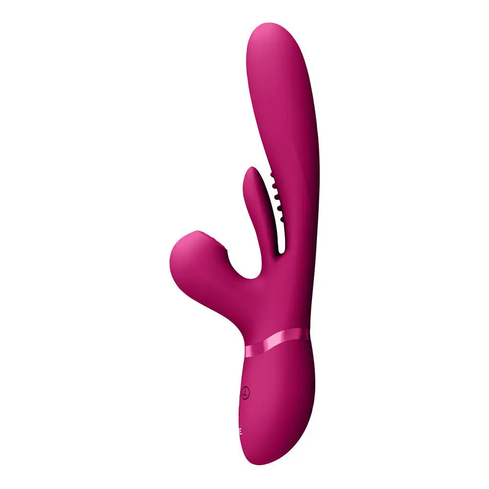 Shots Toys Silicone Pink Rechargeable Thrusting Rabbit Vibrator