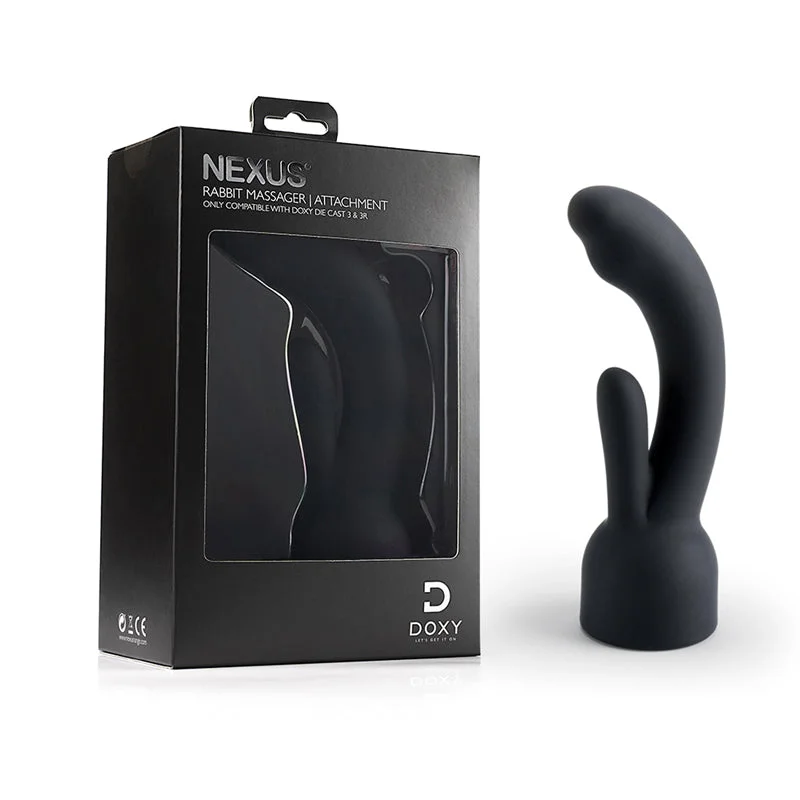 Doxy 3 Silicone Rabbit Wand Attachment Black