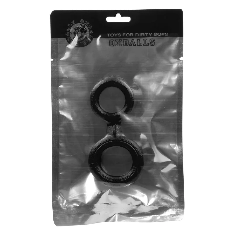 8-Ball Cockring With Attached Ball Ring  Oxballs - Black