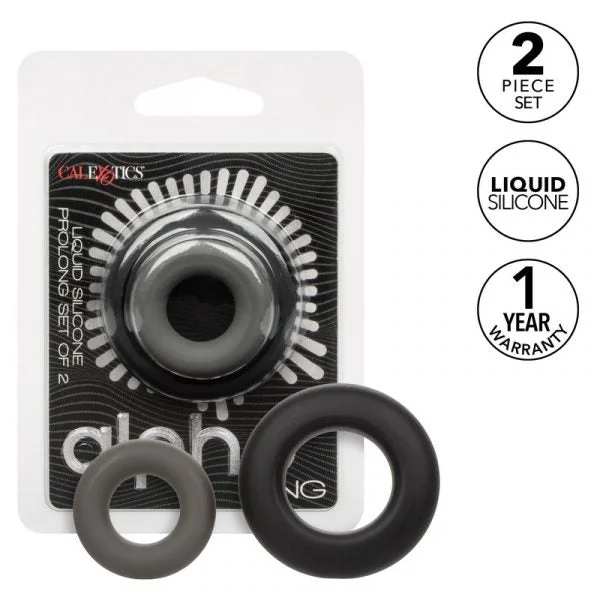 Alpha Liquid Silicone Prolong 2pk Cock Ring by Cal Exotics