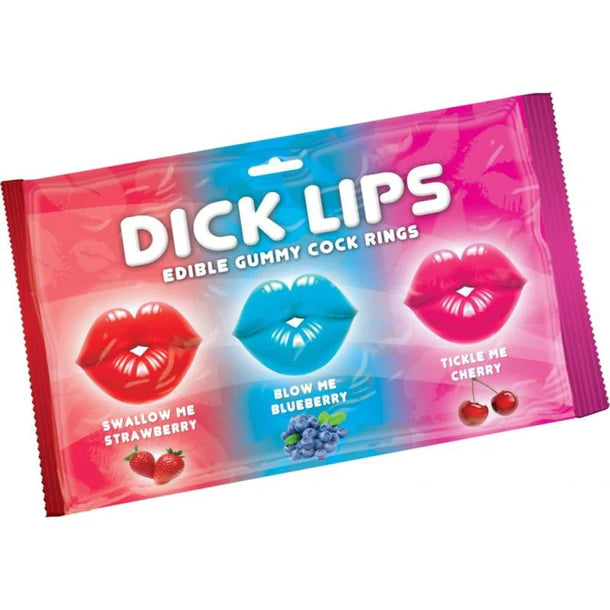 Dick Lips Gummy Candy Cock Rings 3pk by Hott Products