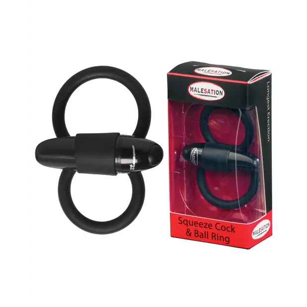 Malesation Squeeze Cock & Ball Ring - Black