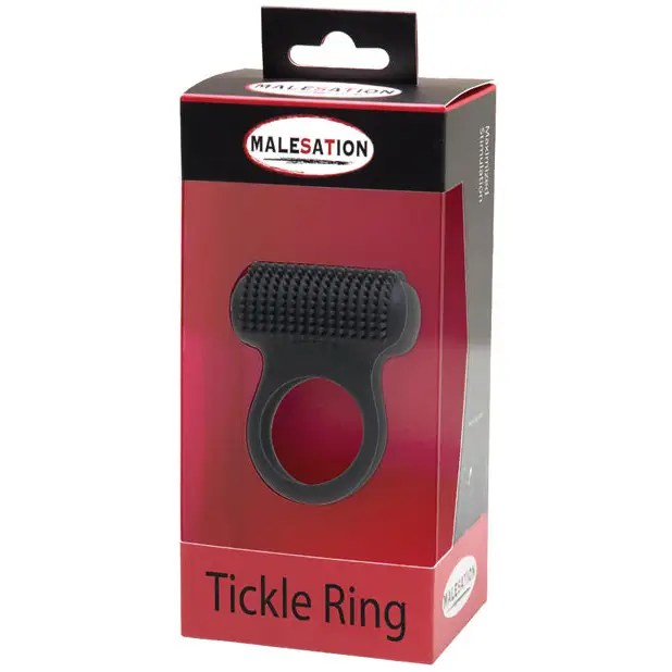 Malesation Tickle Me Nubbed Cock Ring - Black