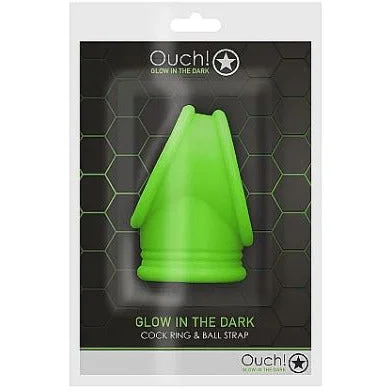 Ouch Cock Ring & Ball Strap Glows In The Dark by Shots