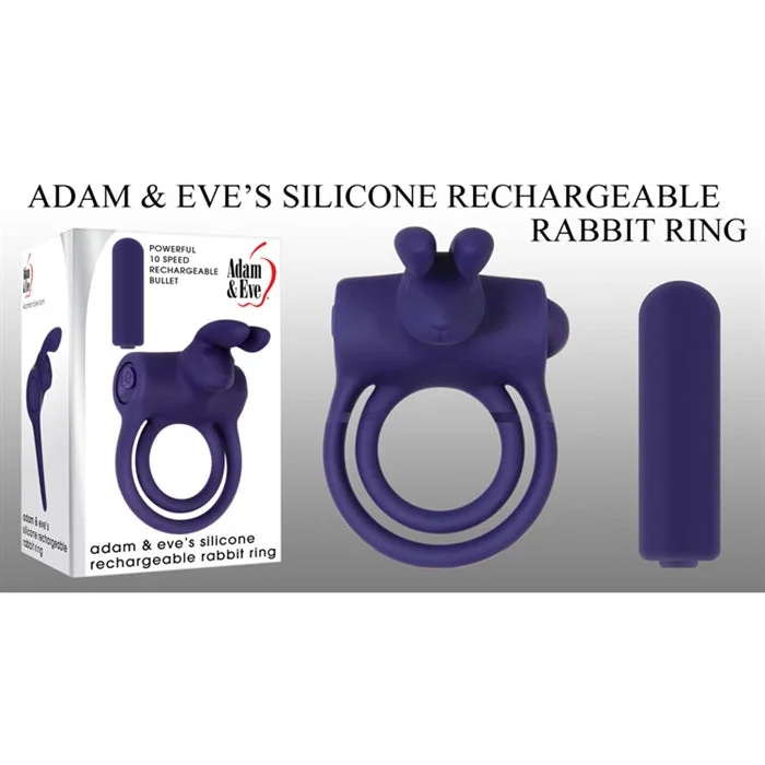 Silicone Rechargeable Vibrating Rabbit Cock Ring by Adam & Eve