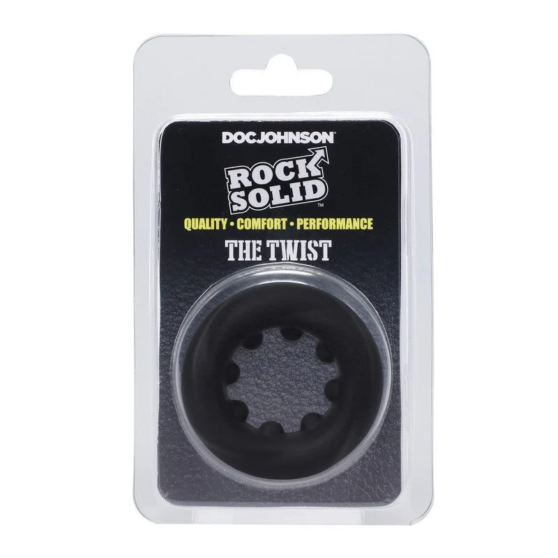 Rock Solid The Twist Silicone Cock Ring By Doc Johnson