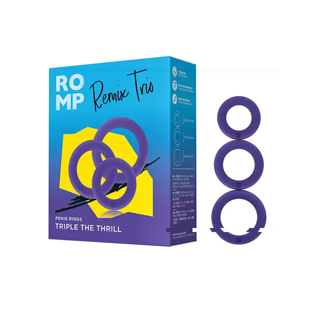 Romp Remix Trio Purple Cock Ring Set Of 3