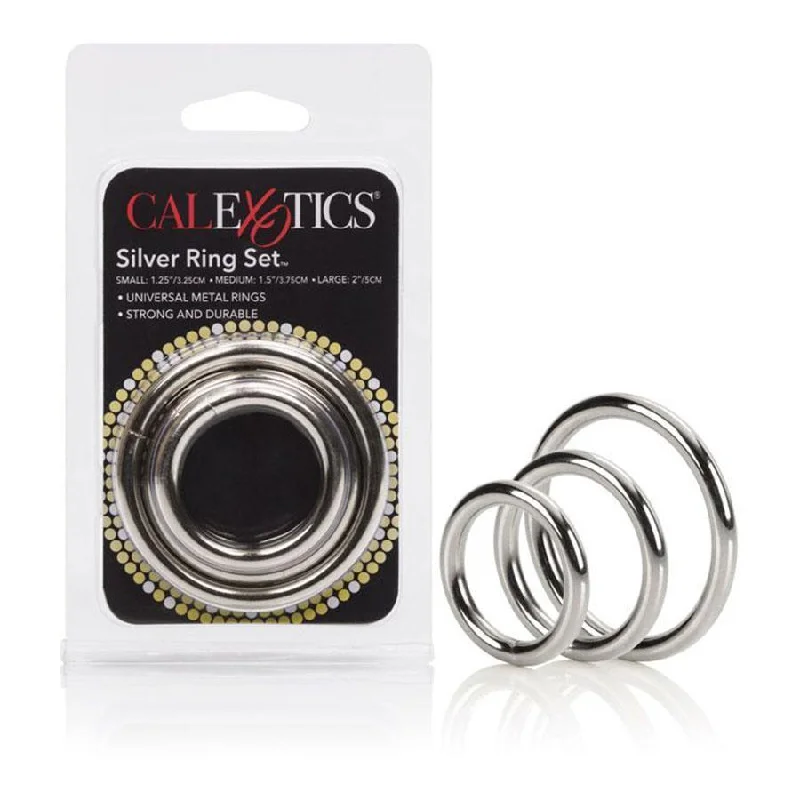 Silver Metal Cock Ring Set 3 Pack by Cal Exotics