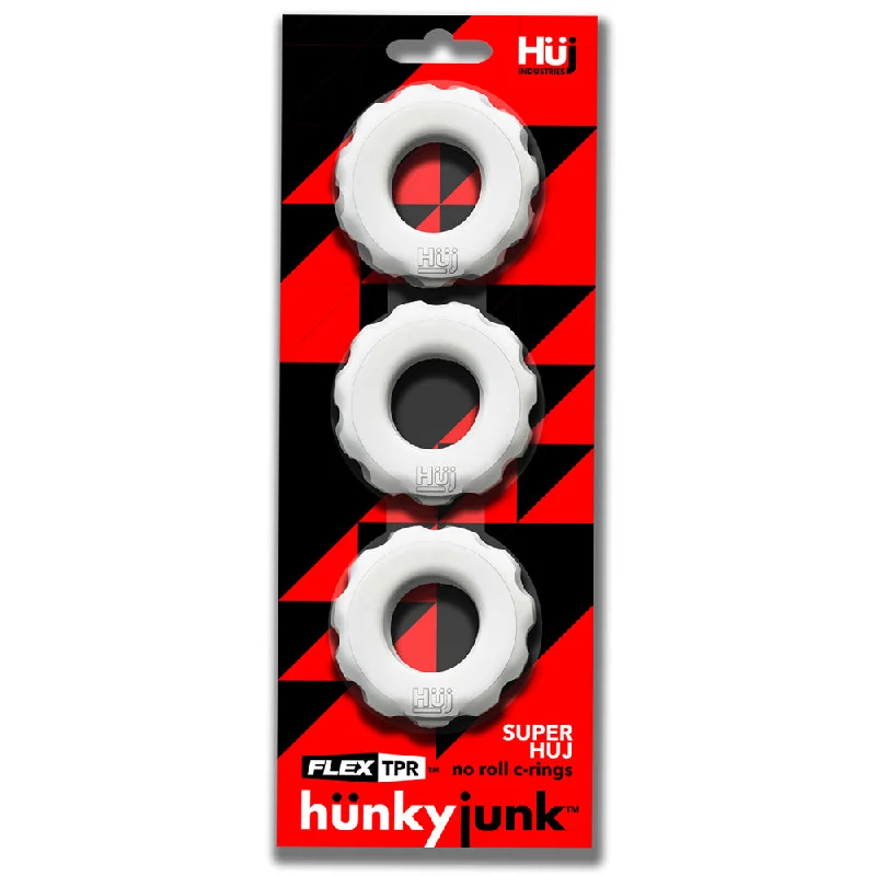 Super Huj 3pk Cockrings White Ice