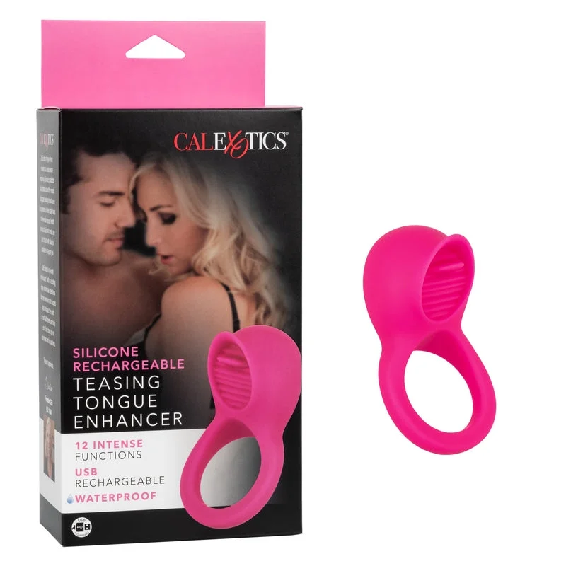 Silicone Teasing Tongue Enhancer Vibrating Cock Ring by Cal Exotics